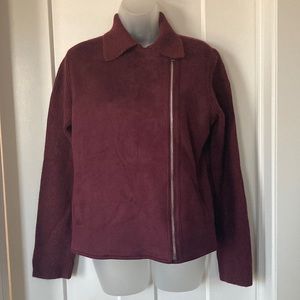 Beautiful Front Suede Jacket 🧥, size-S,Burgundy, Zipper , 2 packets